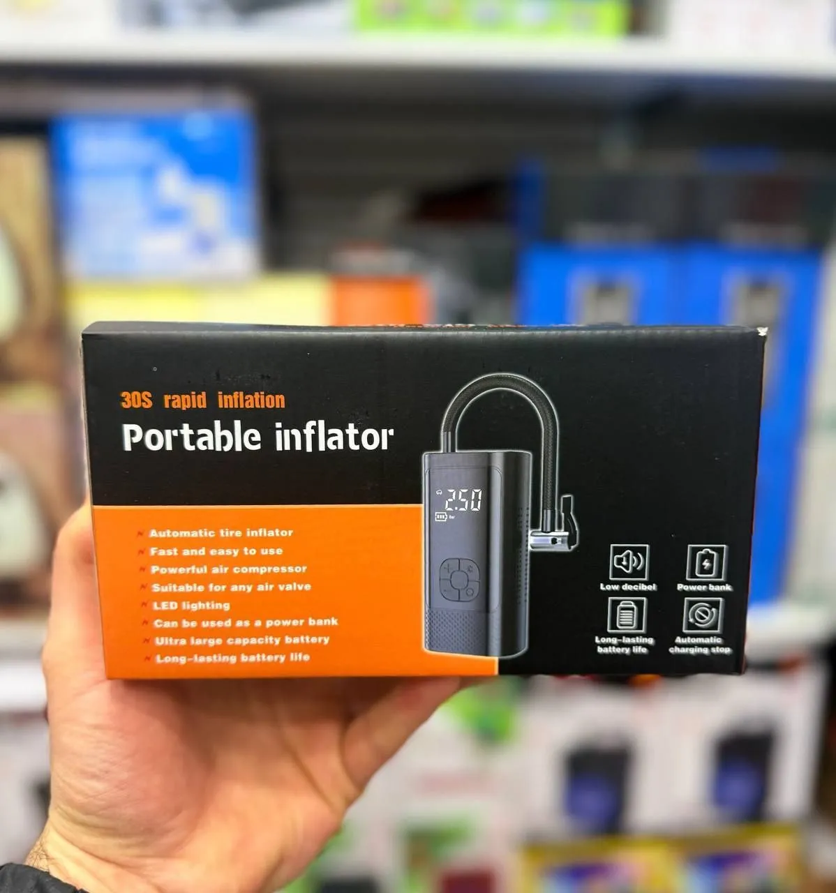 Беспроводной автомобильный компрессор portable inflator